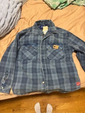 Scotch & Soda Men's Check Washed Denim Overshirt